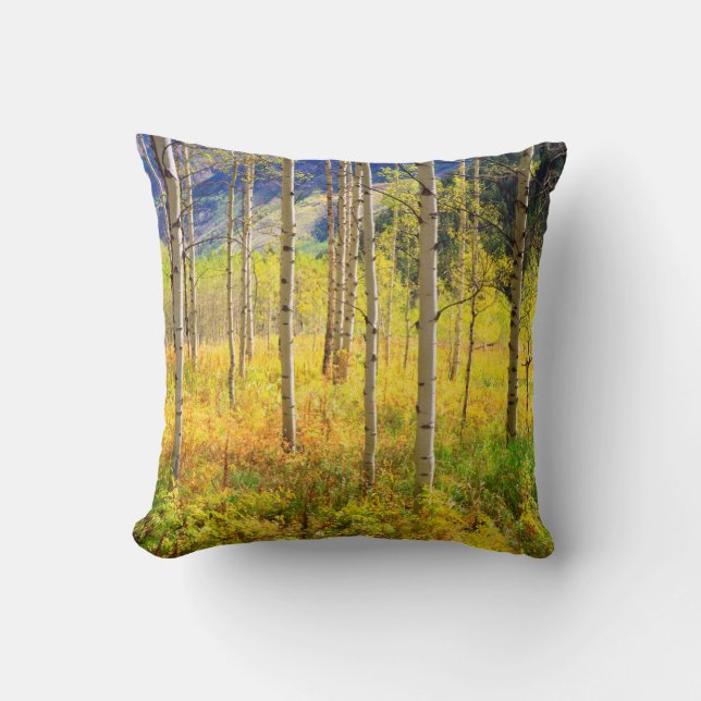 Almofada Árvores de Aspen no Outono nas Montanhas Rochosas (Frente)