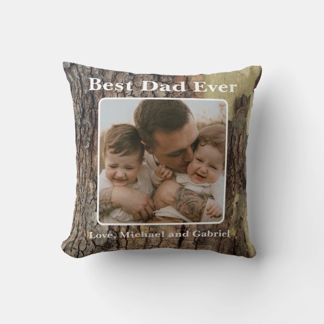 Almofada Árvores de latido de árvores, naturais, em dificul (Frente)