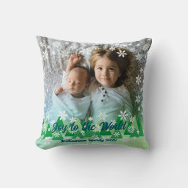 Almofada Árvores de Natal Brancas Neves Alegrem-se ao Mundo