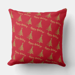 Almofada Árvores de Natal Douradas no Travesseiro decorativ