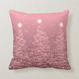 Almofada Árvores de Natal Elegante, Rosa Dourado 