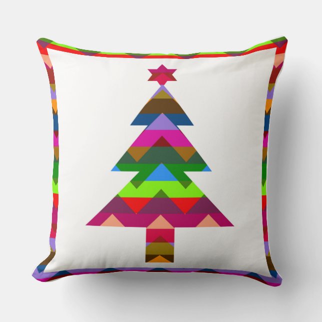 Almofada Árvores de Natal Multicolores #2 (Frente)