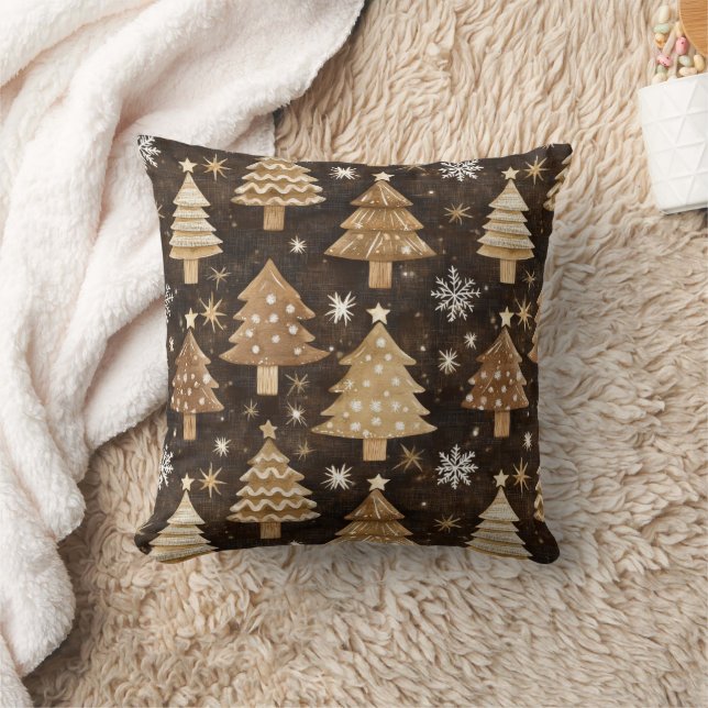 Almofada Árvores de Natal russas e flocos de neve (Cobertor)