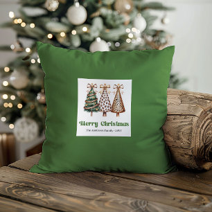 Almofada Árvores de Natal Rústicas Nome Minimalista Persona