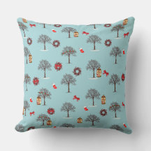 Árvores em decoração de inverno e Natal