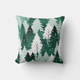 Almofada Árvores Sempre Verdes Floresta de Inverno Neve Dec