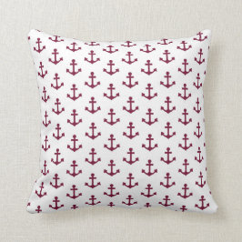 Almofada As âncoras modelam o branco marrom vermelho
