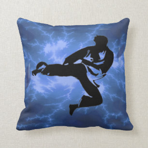 Almofada As artes marciais equipam o travesseiro azul do