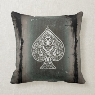 Almofada Ás de espada artístico retro do póquer do Grung