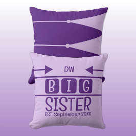Almofada As iniciais da irmã mais velha são roxas de mês
