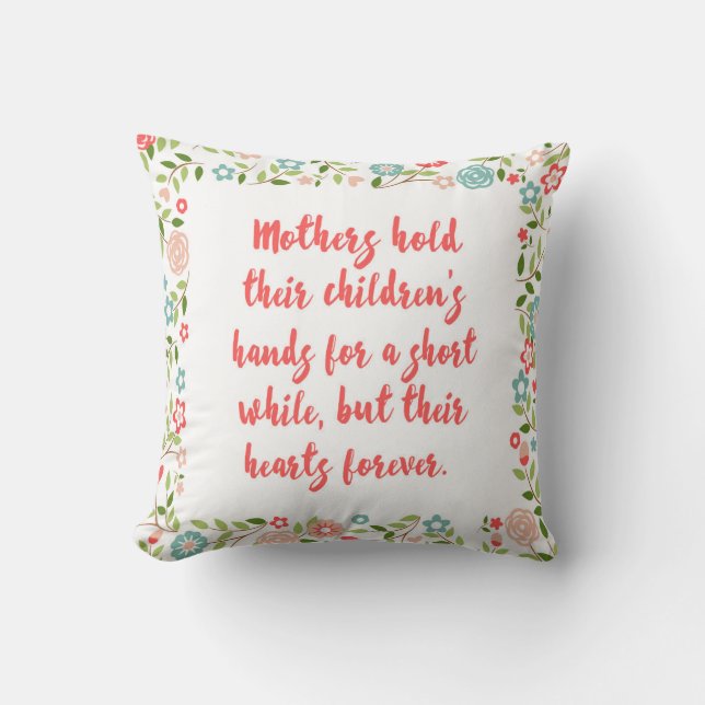 Almofada As mães guardaram suas citações das crianças (Frente)