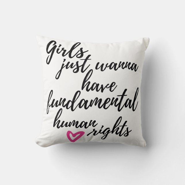 Almofada As Meninas Só Querem Ter Direitos Humanos Fundamen (Frente)