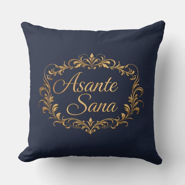Almofada Asante Sana Midnight Navy & Ivory  –  Noir Anchor  (Frente)