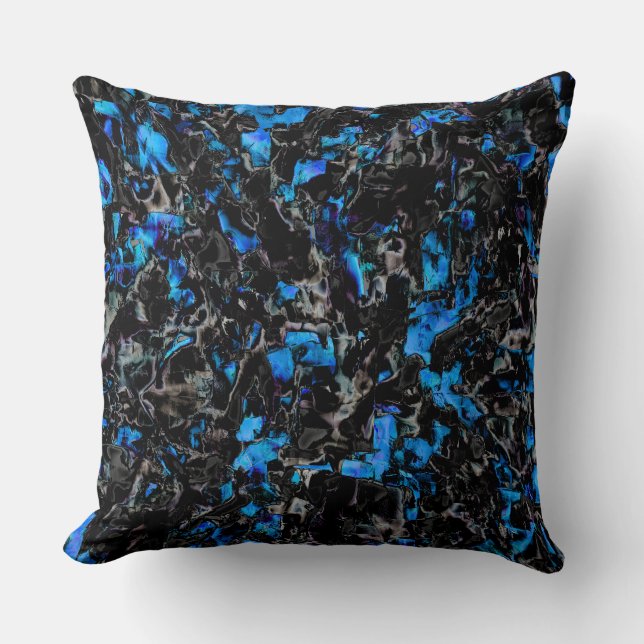 Almofada asas de morcego abstrato sobre turquesa manchada (Frente)