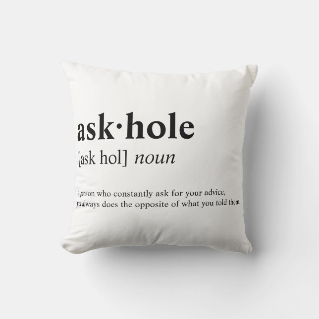 Almofada Askhole - significado do dicionário (Frente)