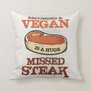 Almofada Assentar bem em um Vegan é um bife faltado enorme