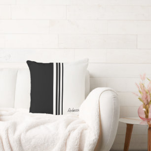 Almofada Assinatura personalizada na moda preto e branco