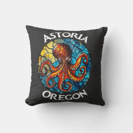 Almofada Astoria Oregon StainGlass Octopus