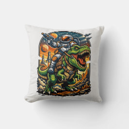 Almofada Astronaut Riding a T-Rex – Epic Space Dinosaur
