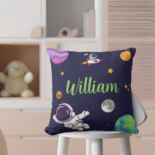 Almofada Astronauta de Espaço Exterior Marinho Personalizad