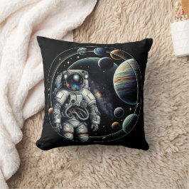 Almofada Astronauta e Planetas Vintage