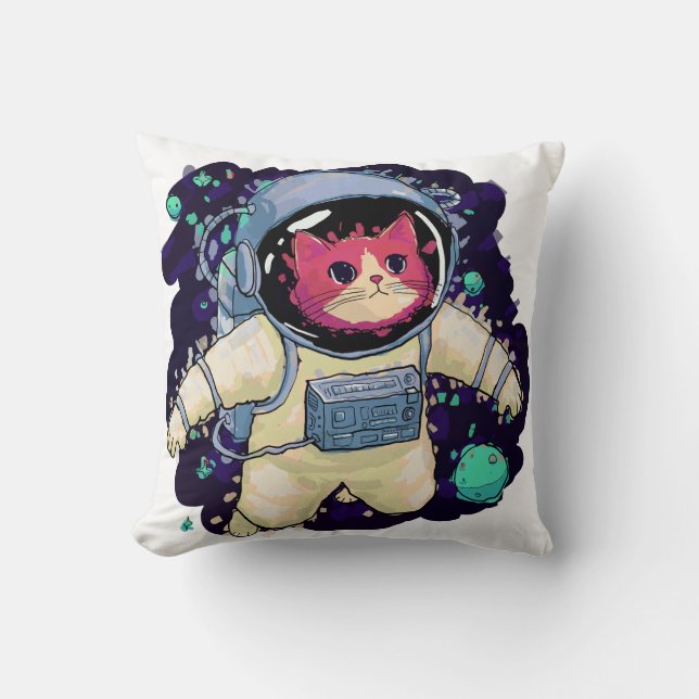 Almofada Astronauta Gato Colorido (Frente)