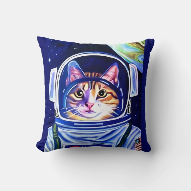 Almofada Astronauta Gato no Espaço (Frente)