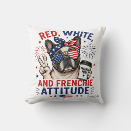 Almofada Atitude Patriótica Vermelha, Branca e Francesa