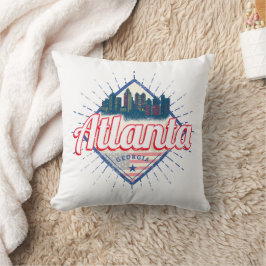 Almofada Atlanta Georgia Estados Unidos Retro Skyline