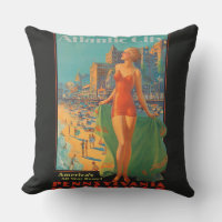 Atlantic City Beach Beauty Vintage Trabalho de art