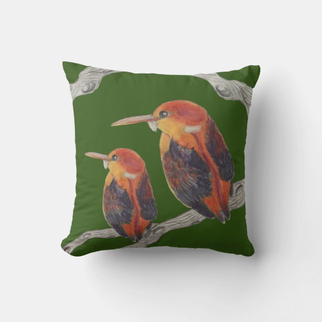 Almofada Atletas Rufous-Backados em um Travesseiro (Frente)