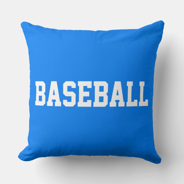 Almofada Atlético Negrito Branco BASEBALL Texto Em Azul Bri (Frente)