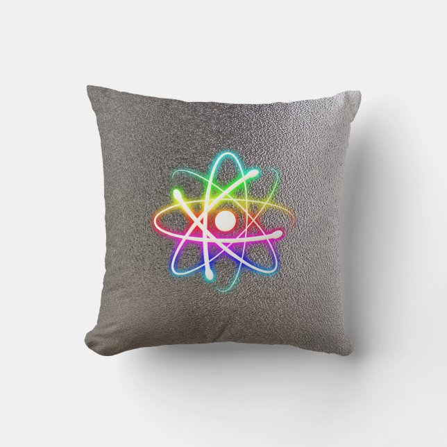 Almofada Atom brilhante colorido | Ofertas de Geek (Frente)