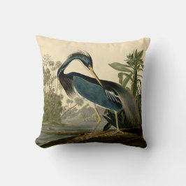 Almofada Audubon Louisiana Garça Pássaros América Arte