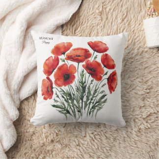Almofada August Poppy Bloom - Presente de Aniversário Perso