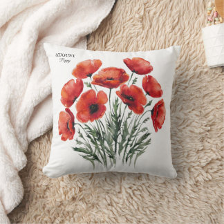 Almofada August Poppy Bloom - Presente de Aniversário Perso