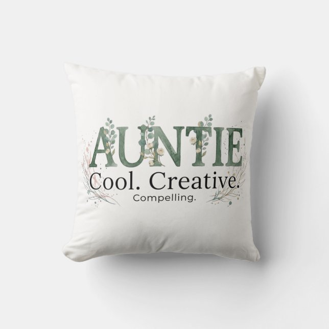 Almofada Auntie Cool Creative Compelling Quote (Frente)