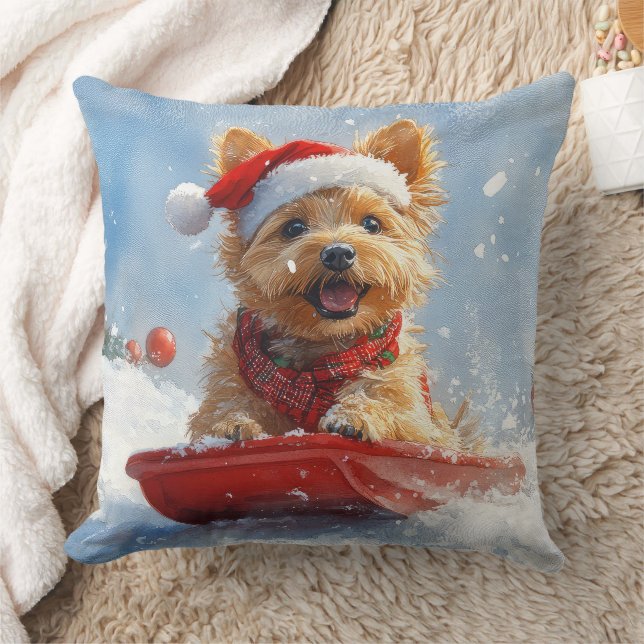 Almofada Australian Terrier em Trenó Deixe Nevar Natal (Cobertor)