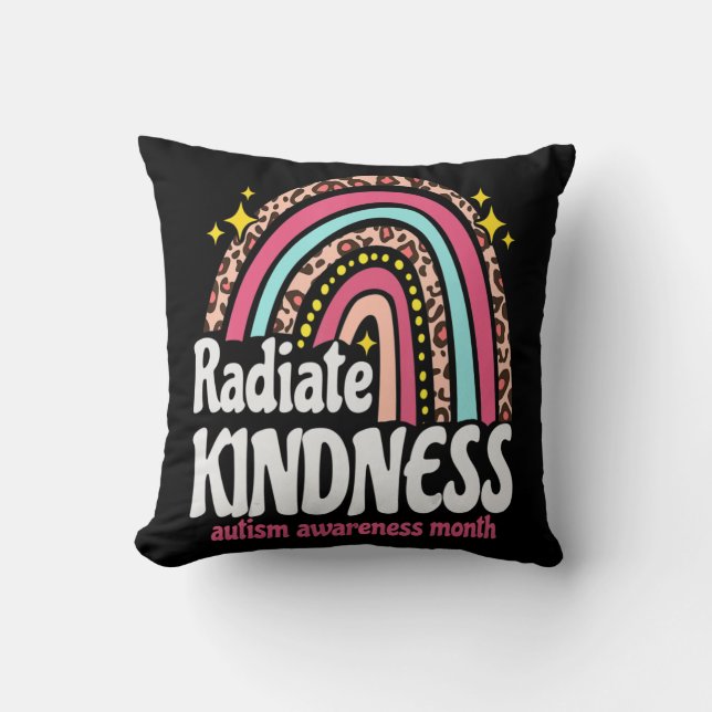 Almofada autism world awareness leopard rainbow Radiate Kin (Frente)
