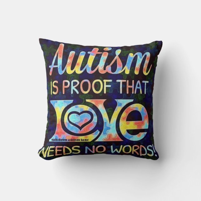 Almofada Autismo é a prova de que o amor não precisa de pal (Frente)