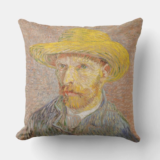 Almofada Autorretrato impressionista de Vincent Van Gogh (Frente)