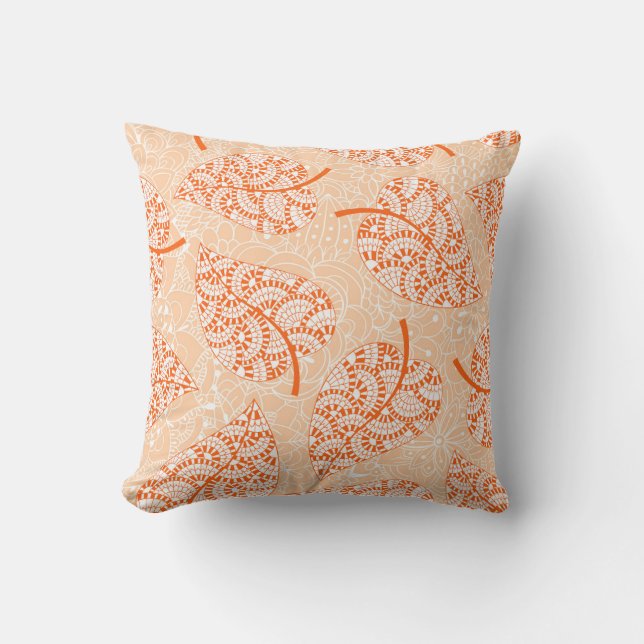 Almofada Autumn background. Leaf seamless patternbackground (Frente)