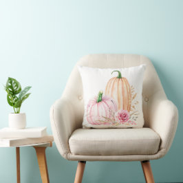 Almofada Autumn Boho Watercolor Pumpkin