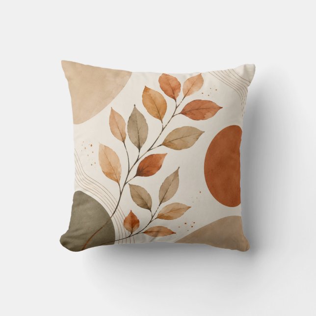 Almofada Autumn Botanical Leaves Decorative Pillow (Frente)