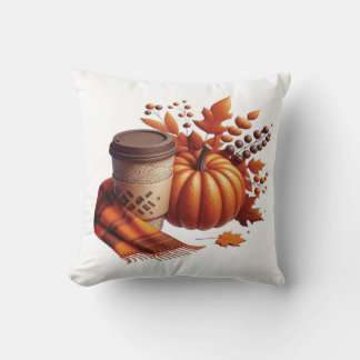 Almofada Autumn Coffee & Pumpkin Pillow