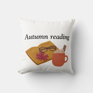 Almofada Autumn Cozy Vibes - Cacau quente, Livro e Folhas d