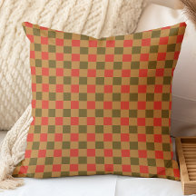 Autumn Fall Checker Padrão Brown Red Dourado Amare