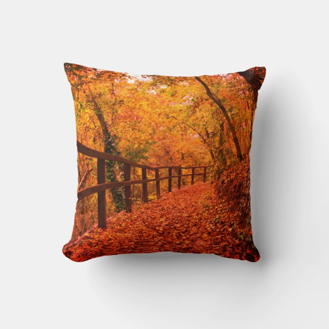 Almofada Autumn Fall Modern Deixa Laranja Russo (Frente)
