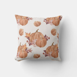 Almofada Autumn Fall Pumpkin Floral Watercolor