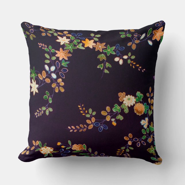 Almofada Autumn Flower and Leaf, Design japonês (Frente)